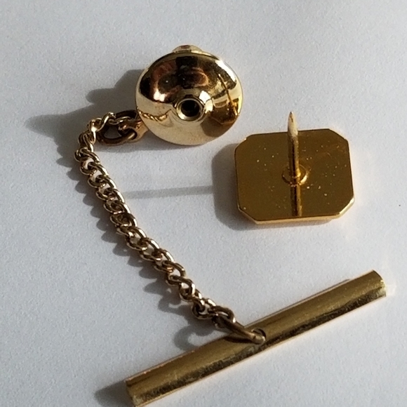 Relisted - Vintage letter H tie pin tack tac monogram initial gold silver - Picture 13 of 14